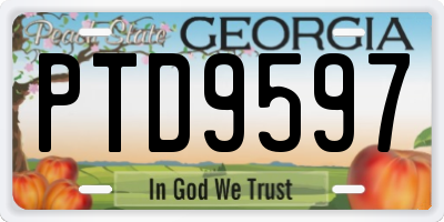 GA license plate PTD9597