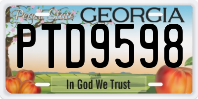 GA license plate PTD9598