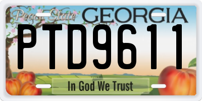 GA license plate PTD9611