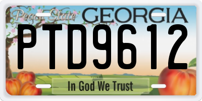 GA license plate PTD9612