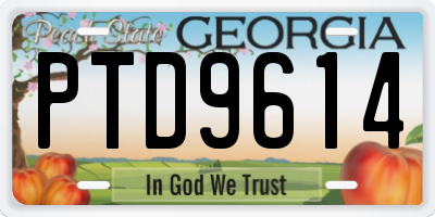GA license plate PTD9614