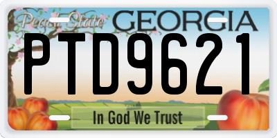 GA license plate PTD9621