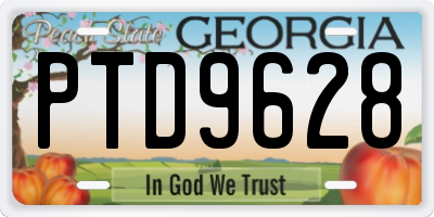 GA license plate PTD9628