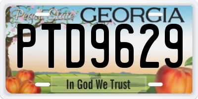 GA license plate PTD9629