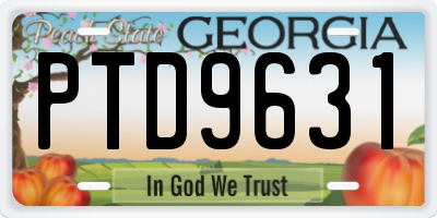 GA license plate PTD9631