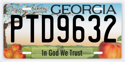 GA license plate PTD9632