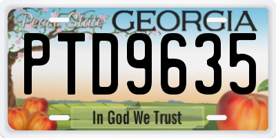 GA license plate PTD9635