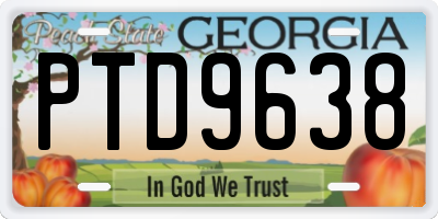 GA license plate PTD9638