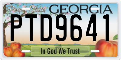 GA license plate PTD9641