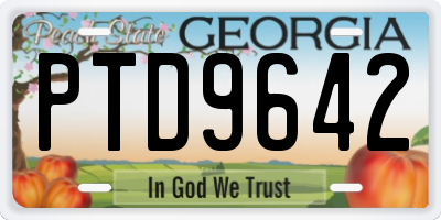 GA license plate PTD9642