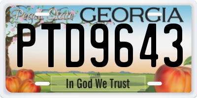GA license plate PTD9643
