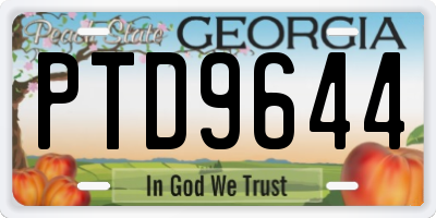 GA license plate PTD9644