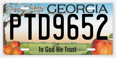 GA license plate PTD9652