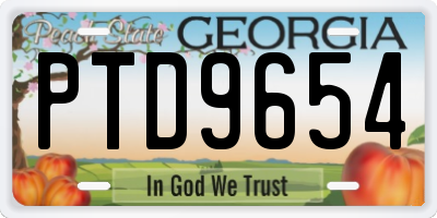 GA license plate PTD9654