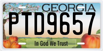 GA license plate PTD9657