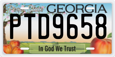 GA license plate PTD9658