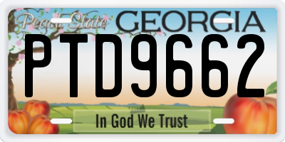 GA license plate PTD9662