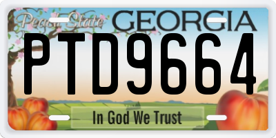 GA license plate PTD9664