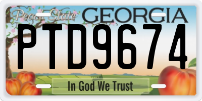GA license plate PTD9674