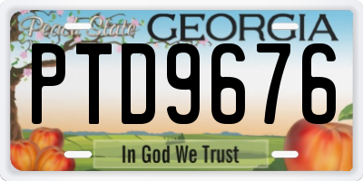 GA license plate PTD9676