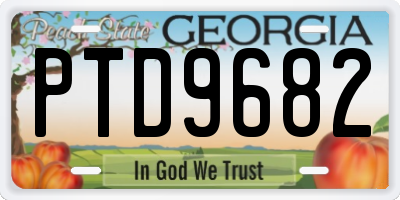 GA license plate PTD9682