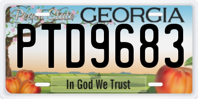 GA license plate PTD9683