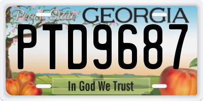 GA license plate PTD9687