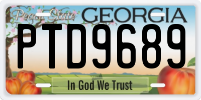 GA license plate PTD9689