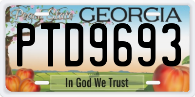 GA license plate PTD9693