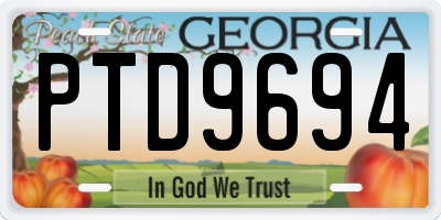 GA license plate PTD9694