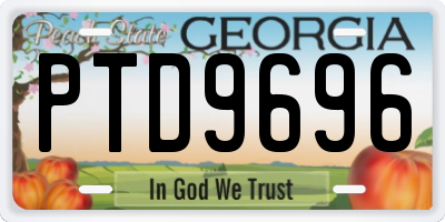 GA license plate PTD9696