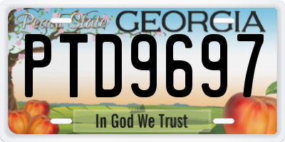 GA license plate PTD9697