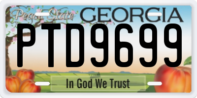 GA license plate PTD9699