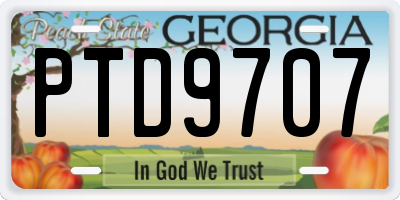 GA license plate PTD9707