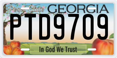 GA license plate PTD9709