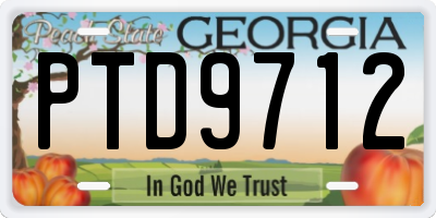 GA license plate PTD9712