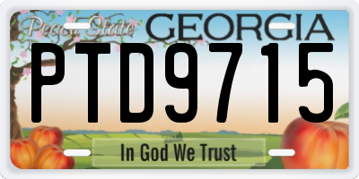 GA license plate PTD9715