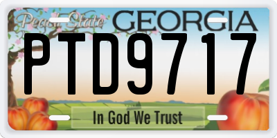 GA license plate PTD9717
