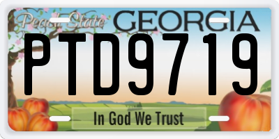 GA license plate PTD9719
