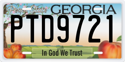 GA license plate PTD9721