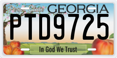 GA license plate PTD9725