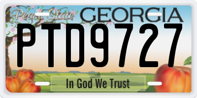 GA license plate PTD9727