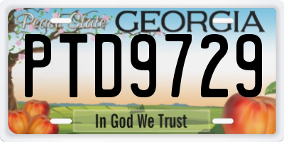 GA license plate PTD9729