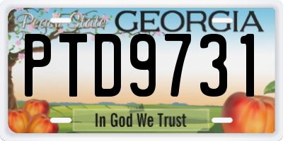 GA license plate PTD9731