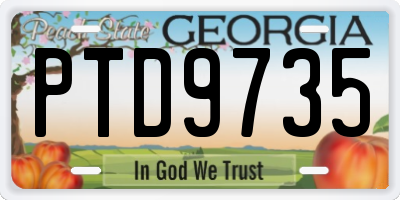 GA license plate PTD9735