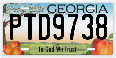 GA license plate PTD9738