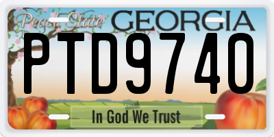 GA license plate PTD9740