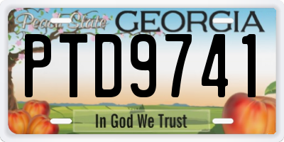 GA license plate PTD9741