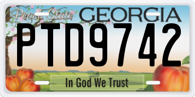 GA license plate PTD9742