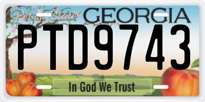 GA license plate PTD9743